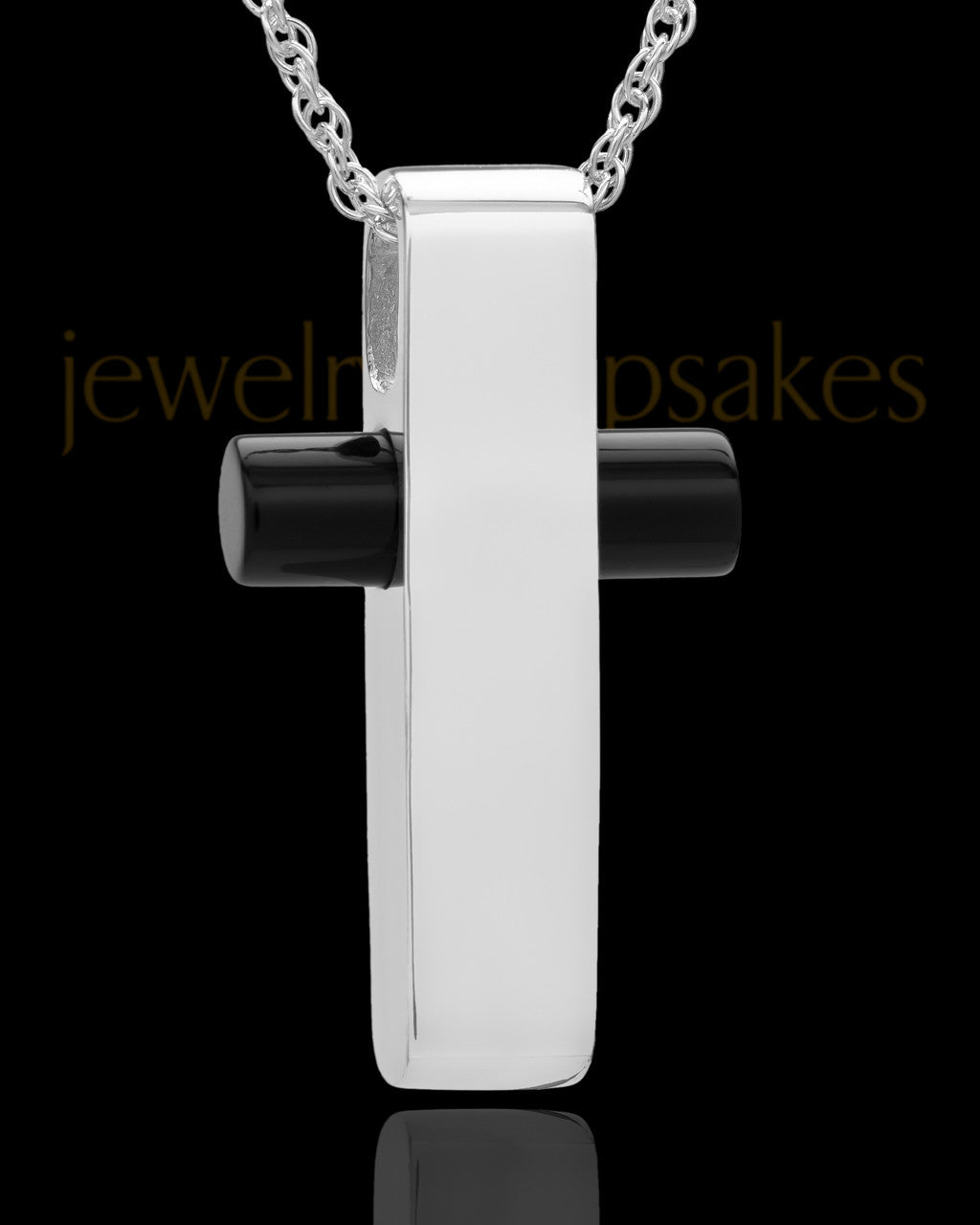 Necklace Urn 14K White Gold Barred Cross Keepsake
