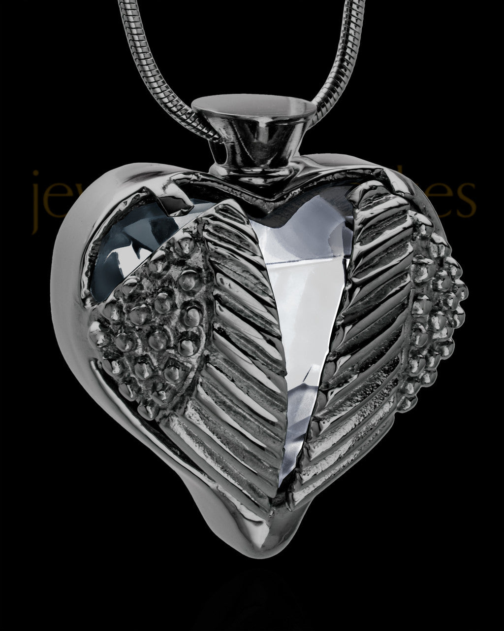 Black Plated Stainless Steel Clear Fond Emotions Jewelry Keepsake