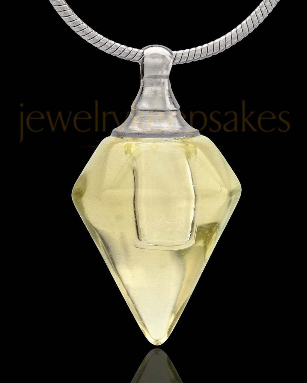 Urn Necklace Yellow Spinner Glass Locket