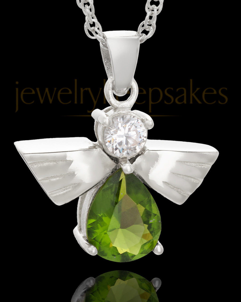 Sterling Silver Green Lovely Messenger Urn Keepsake