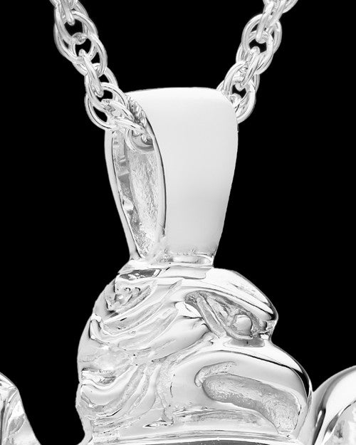 Cycle Heart Cremation Pendant in 14K White Gold