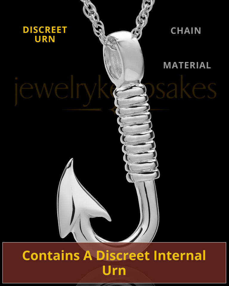Hook Cremation Pendant For Ashes In Sterling Silver