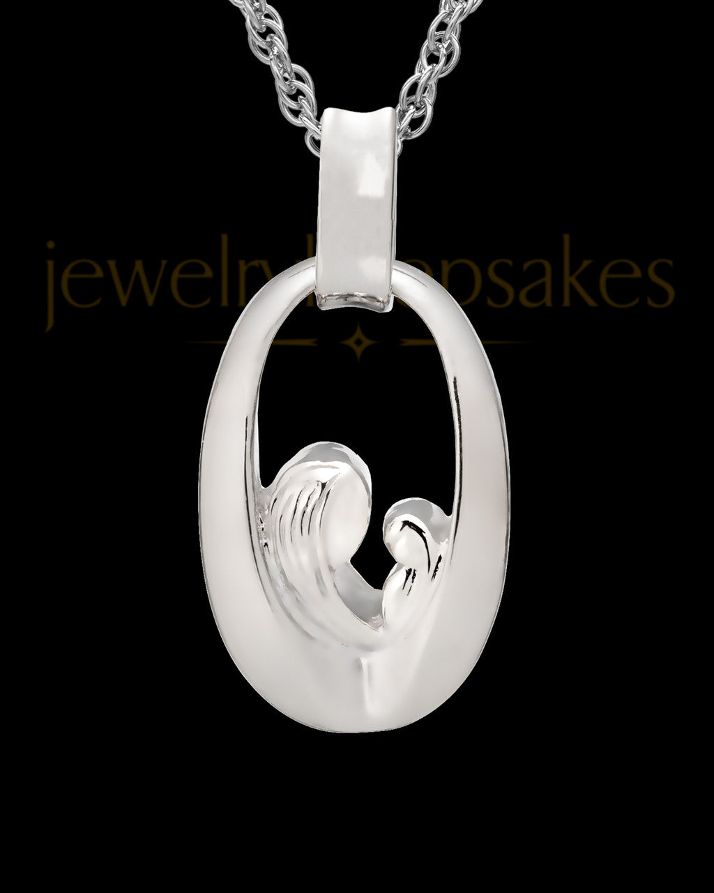 Jewelry Urn 14K White Gold Heartfelt Round Keepsake