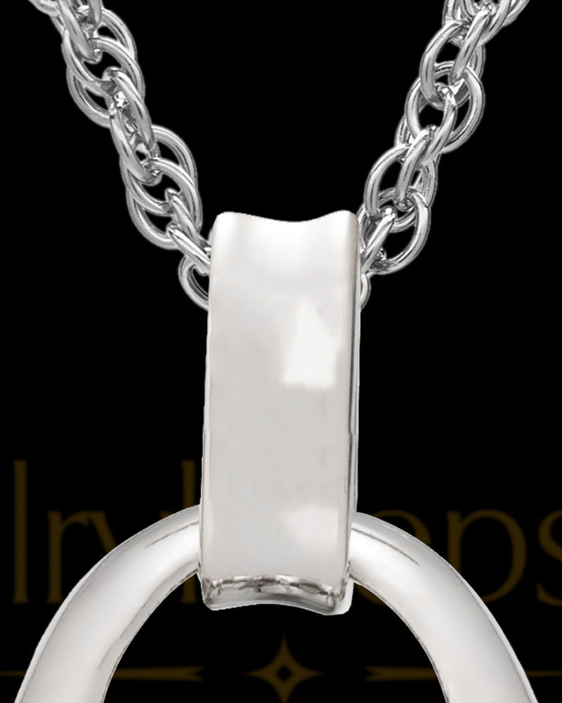 Jewelry Urn 14K White Gold Heartfelt Round Keepsake