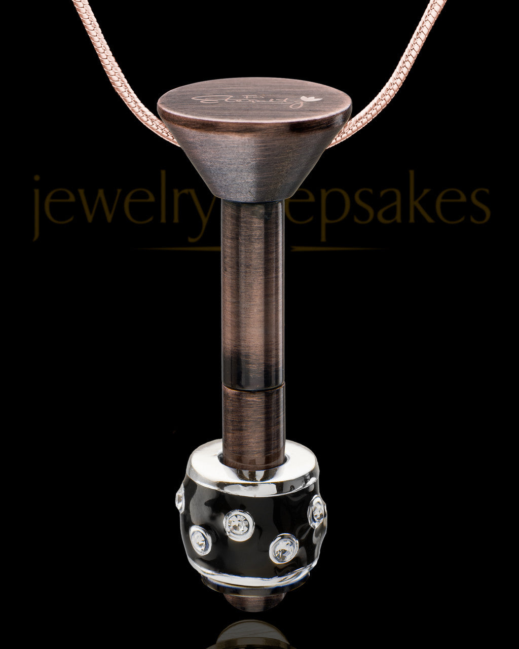Antique Copper Stainless Millenium Urn Pendant and Graceful Charm