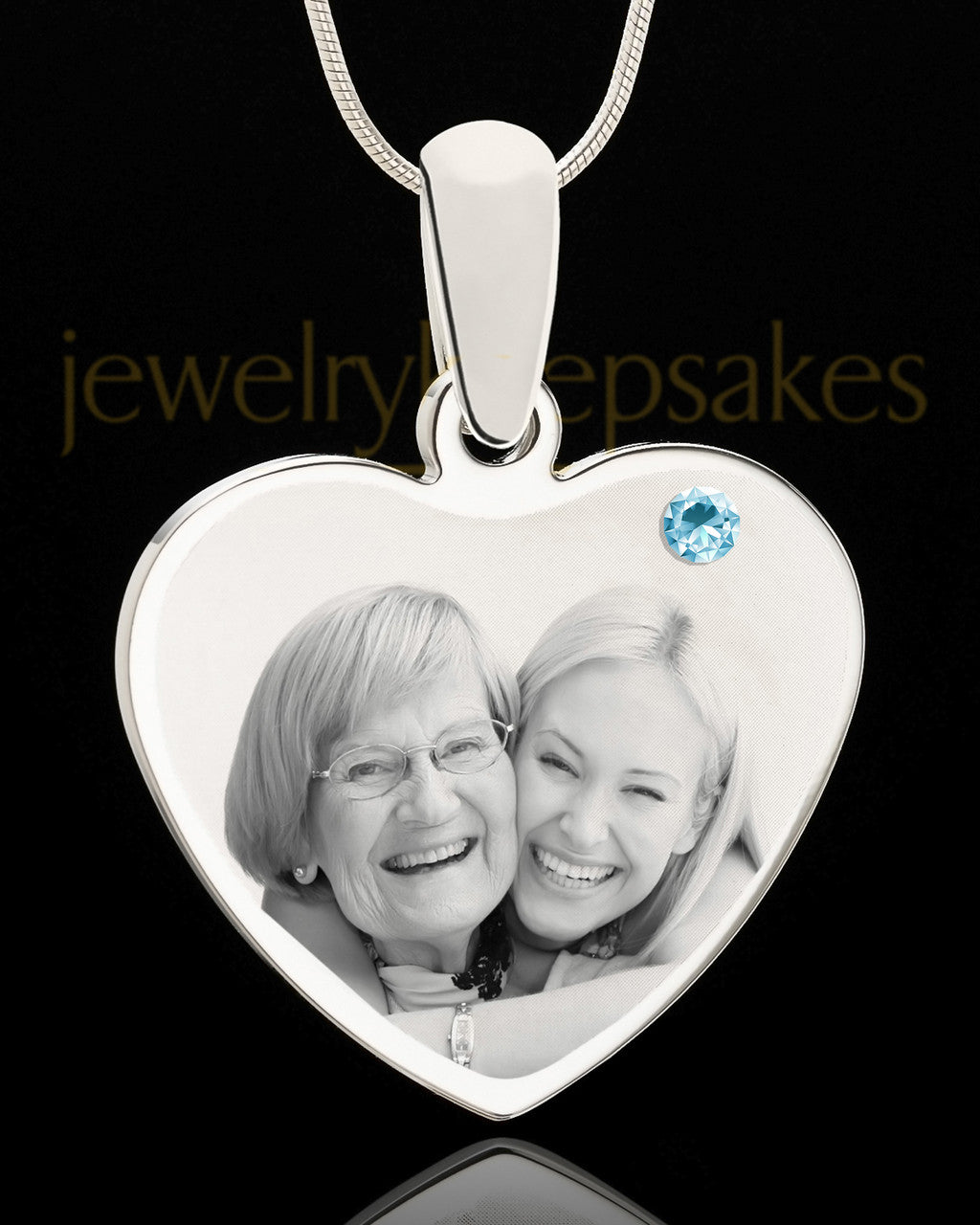 March Stainless Steel Memories Heart Photo Pendant