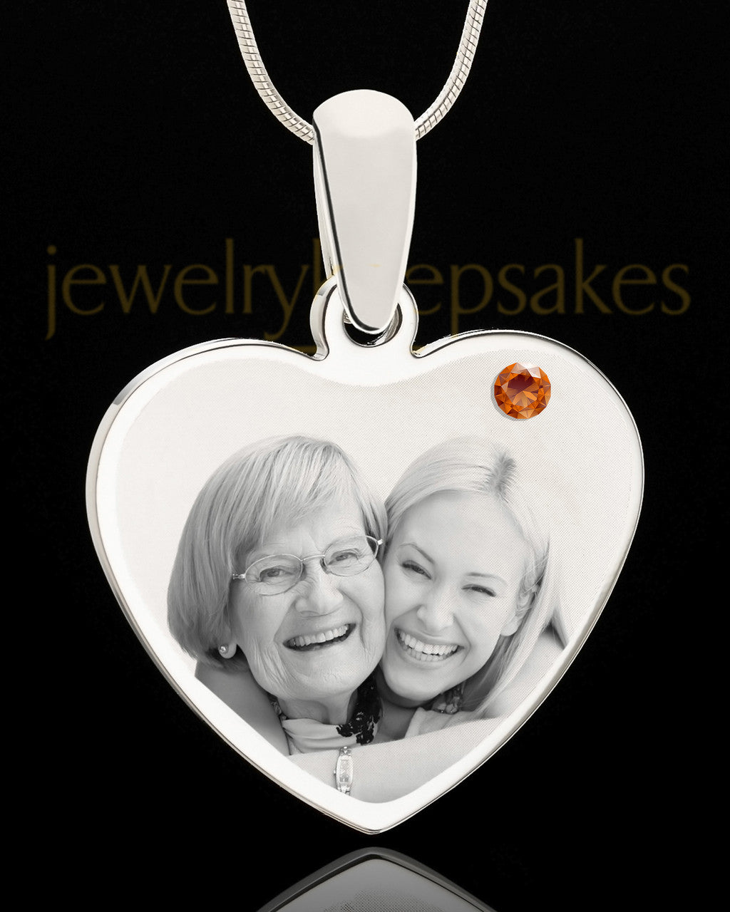 November Stainless Steel Memories Heart Photo Pendant