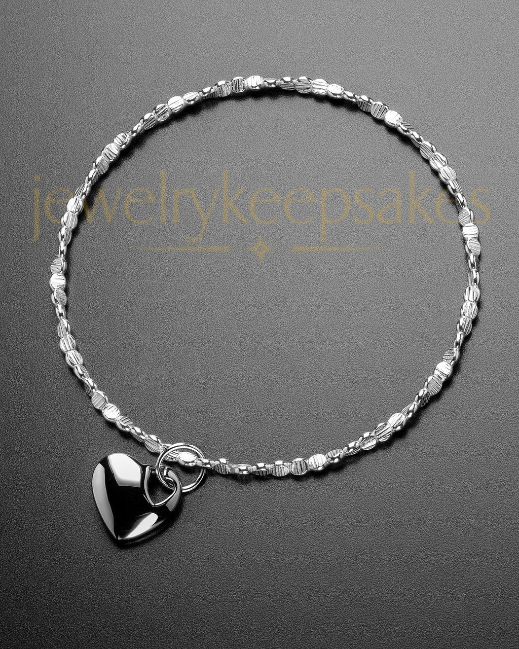 Luxury Natural Heart Sterling Cremation Bracelet