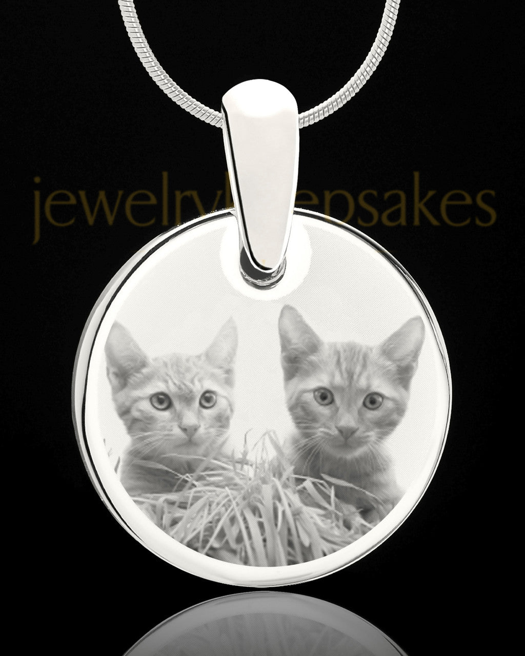 Photo Engraved Round Pet Pendant Stainless Steel