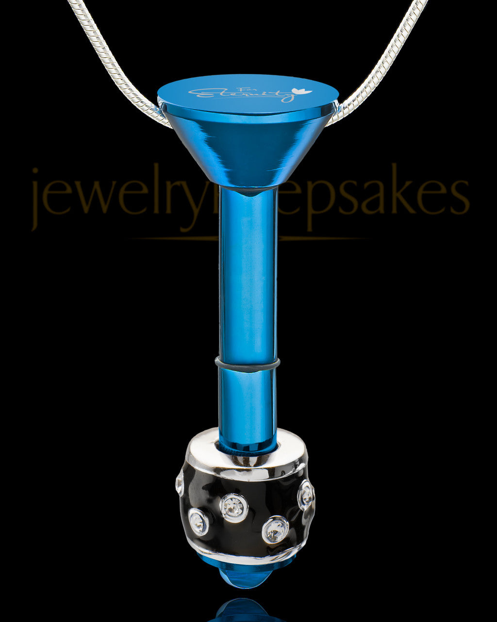 Blue Stainless Millenium Cremation Pendant with Graceful Charm