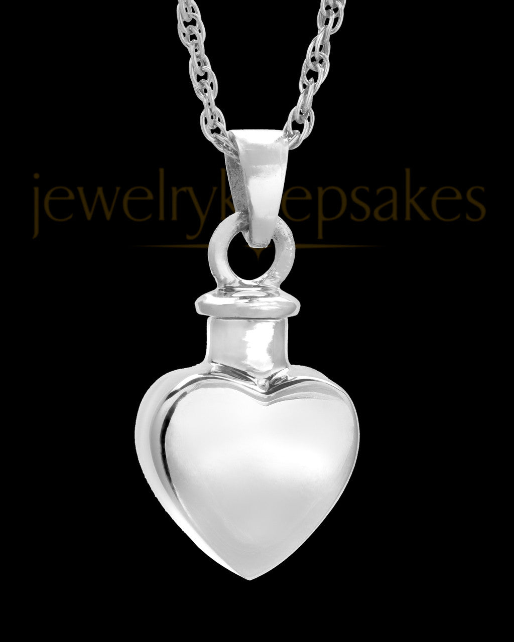 Urn Locket Small Heart 14k White Gold