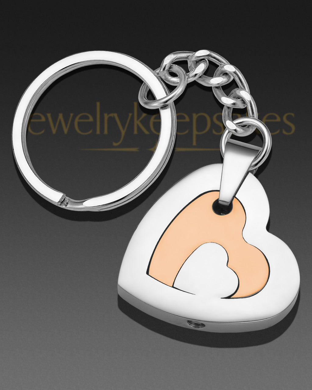 Candid Heart Stainless Steel Rose Gold Cremation Keychain