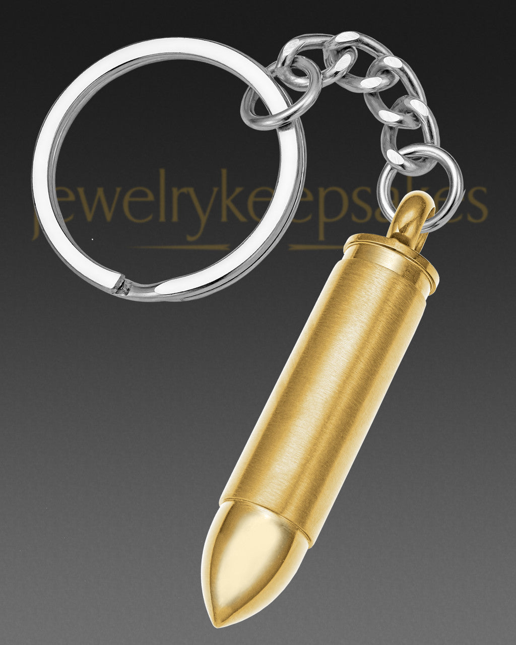 Cremation Keychain Gold Bulleted on Stainless