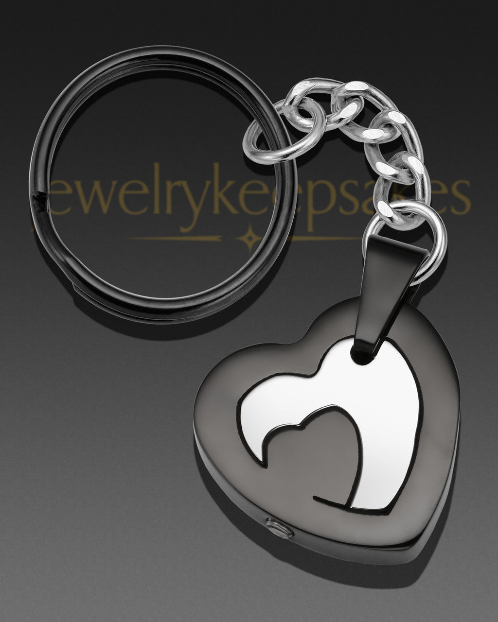 Black Stainless Gracious Ash Keychain