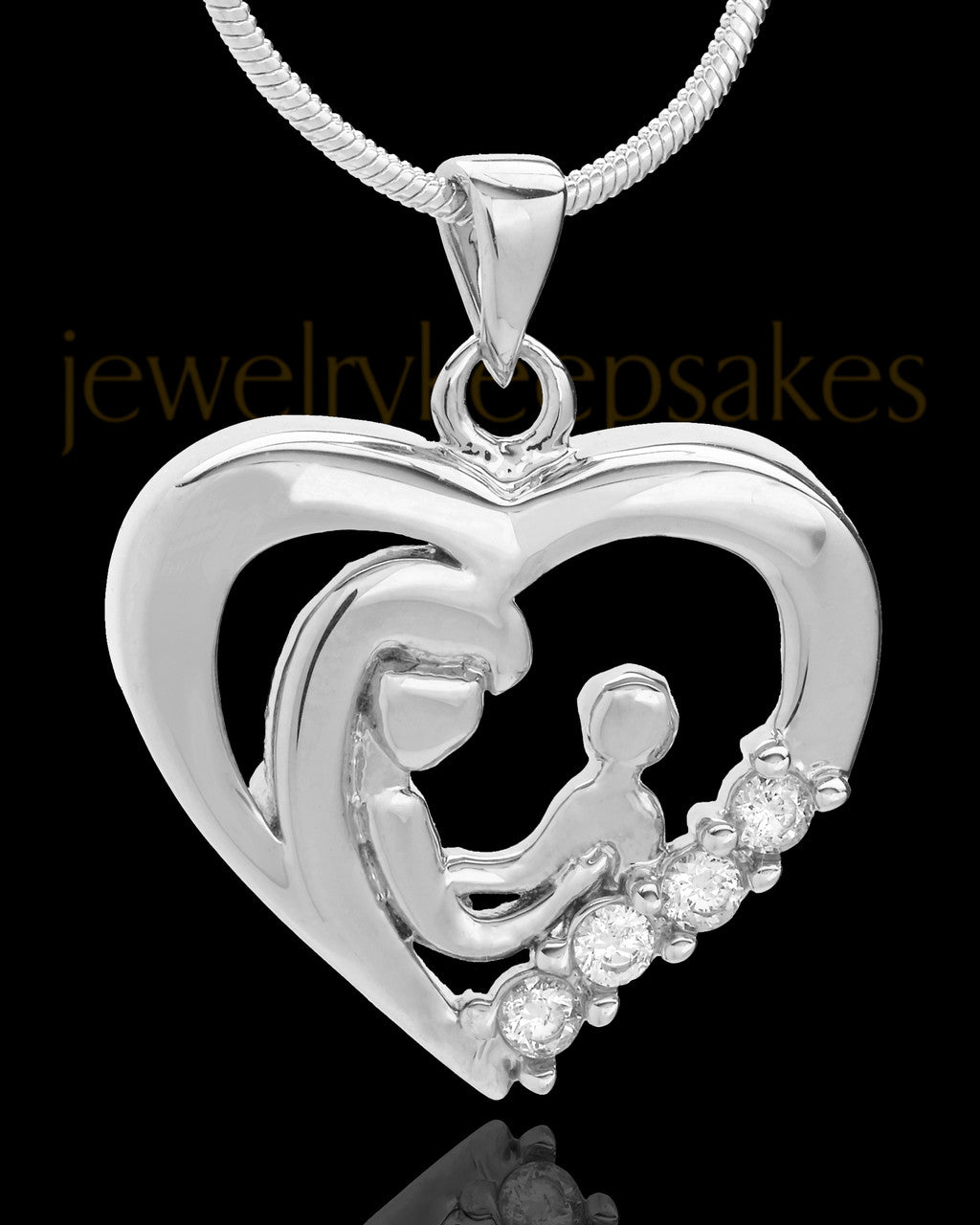 Sterling Silver Unconditional Heart Cremation Pendant