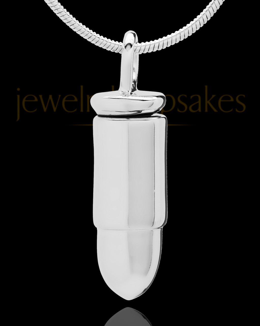 Sterling Silver Cremation Keepsake Bullet Urn Pendant