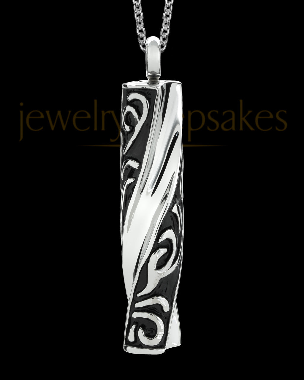 Steel Men's Turned Cylinder Cremation Jewelry
