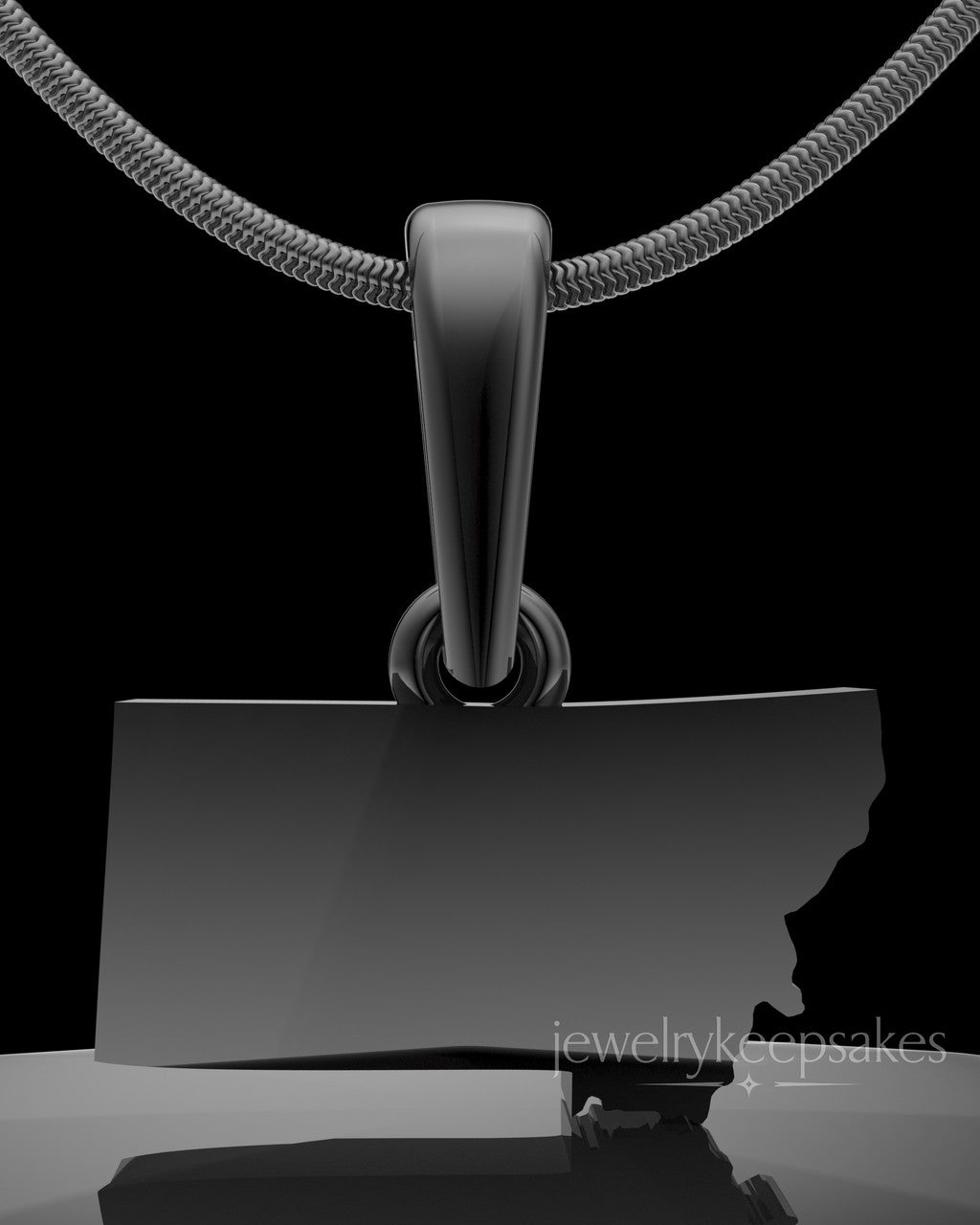 Black Plated Permanently Sealed State Waterproof Keepsake Jewelry