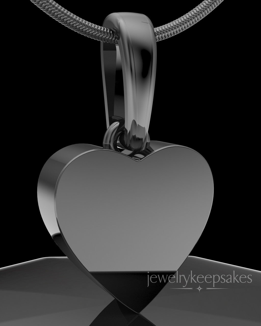 Black Plated Wholesome Heart Permanently Sealed Waterproof Keepsake Jewelry