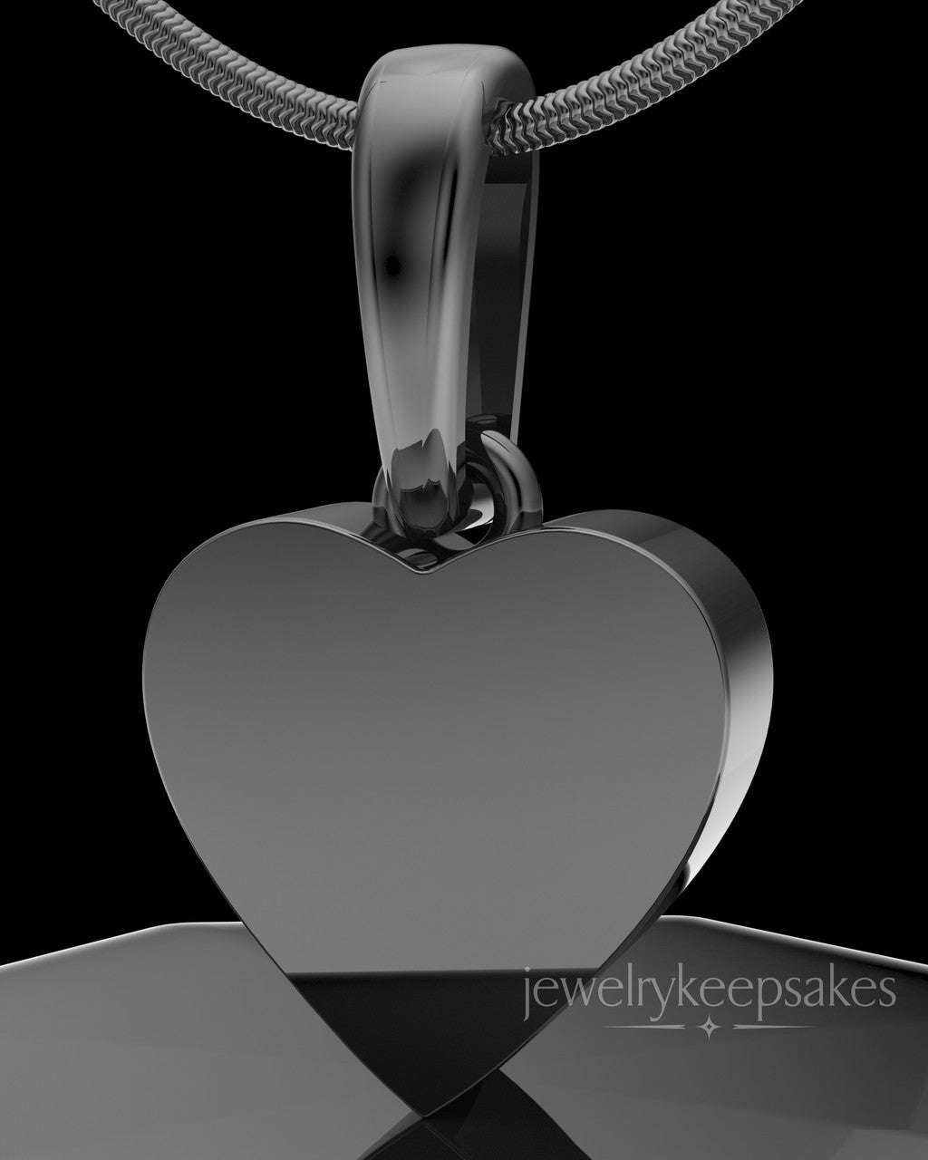 Black Plated Wholesome Heart Permanently Sealed Waterproof Keepsake Jewelry
