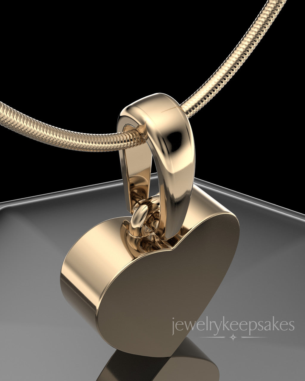 Solid 14K Gold Wholesome Heart Permanently Sealed Waterproof Keepsake Jewelry