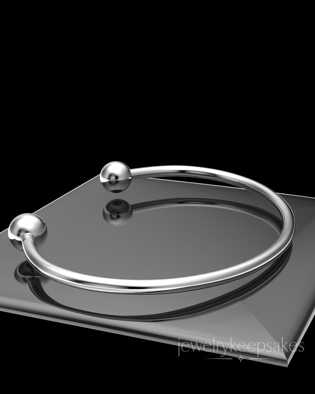 Solid 14k White Gold Split Cape Permanently Sealed Waterproof Cremation Bracelet