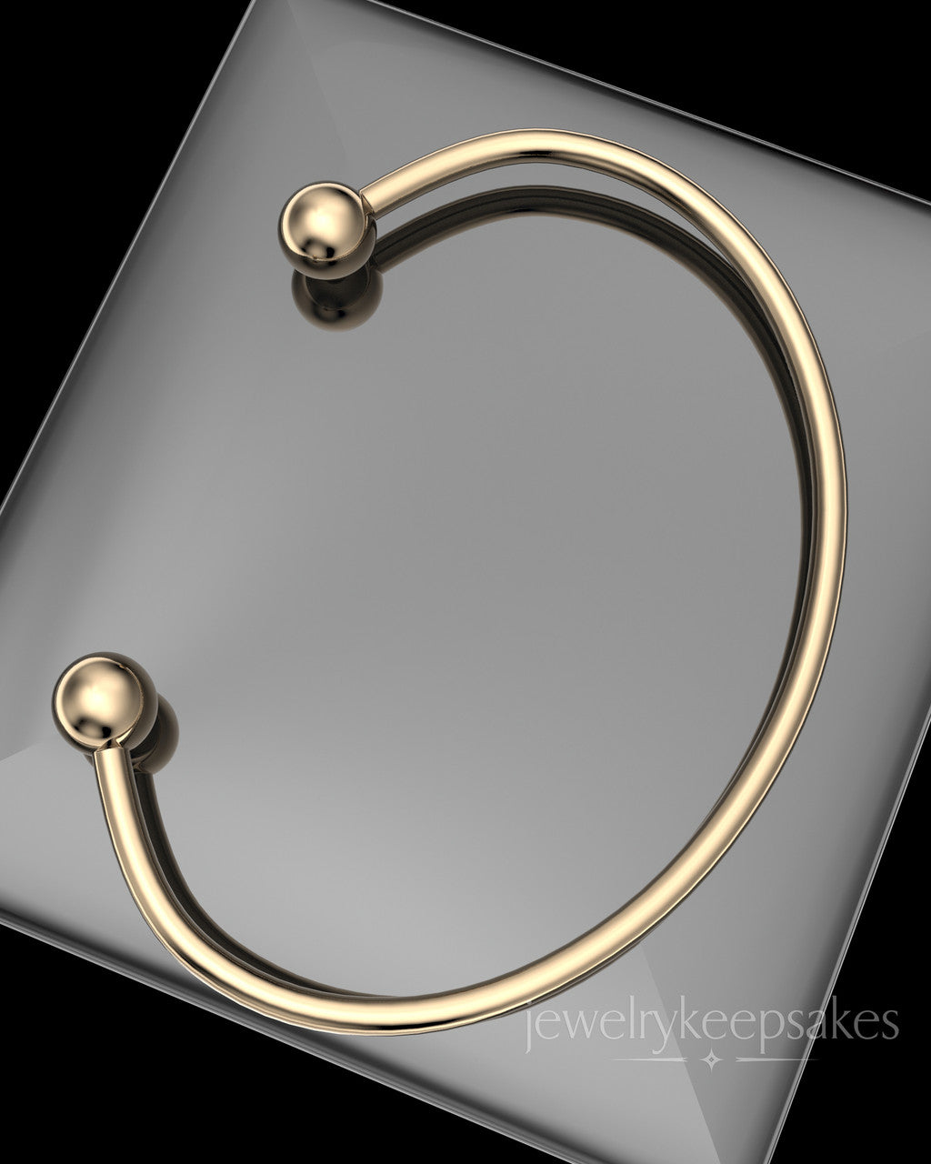Solid 14k Gold Split Cape Permanently Sealed Waterproof Cremation Bracelet