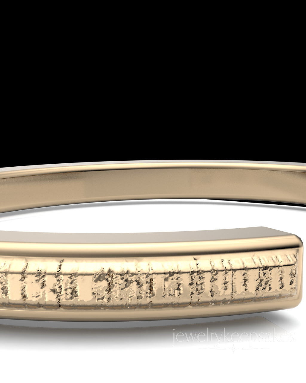 Solid 14k Gold Textured Cuff Permanently Sealed Waterproof Cremation Bracelet