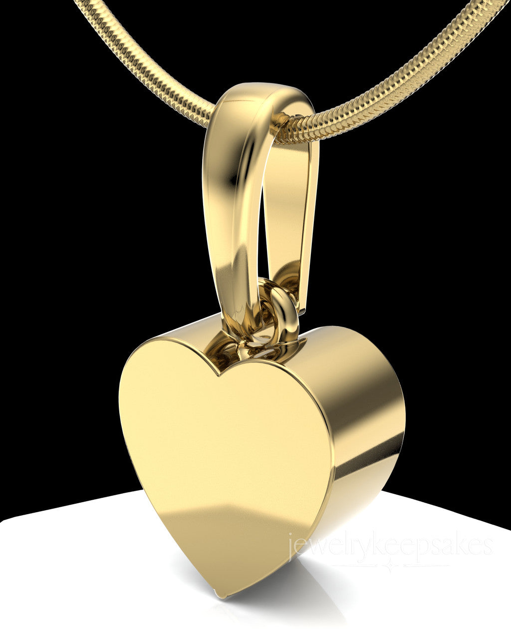 Solid 14K Gold Gentle Heart Permanently Sealed Waterproof Pendant