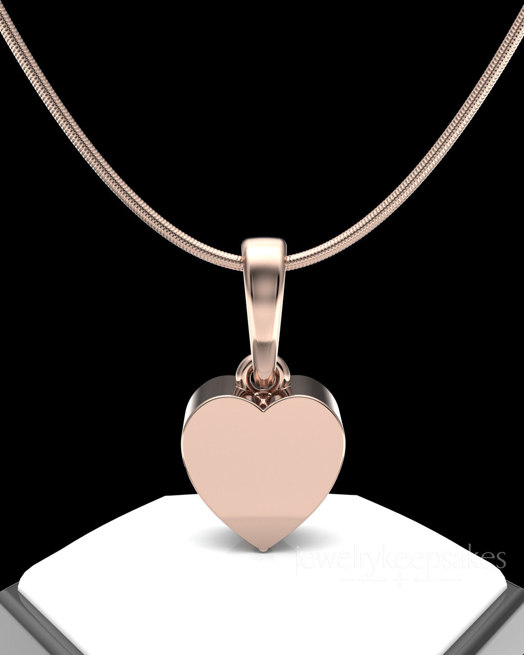 Rose Gold Plated Gentle Heart Permanently Sealed Waterproof Urn Pendant