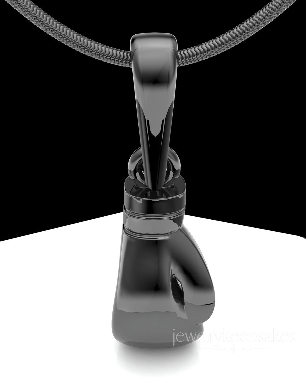Black Plated Boxing Glove Permanently Sealed Waterproof Cremation Pendant
