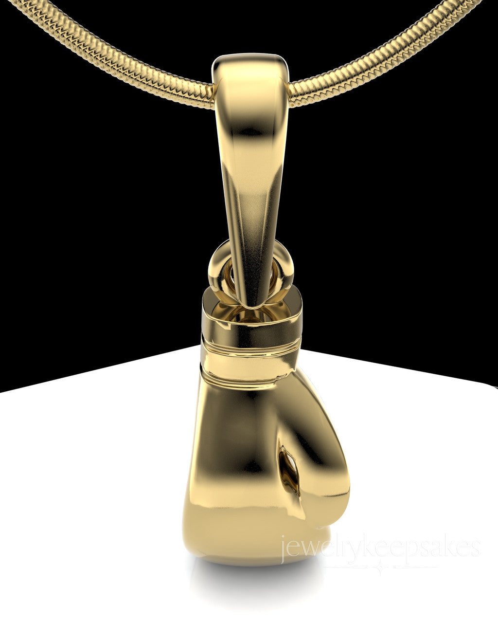 Gold Plated Boxing Glove Permanently Sealed Waterproof Cremation Pendant