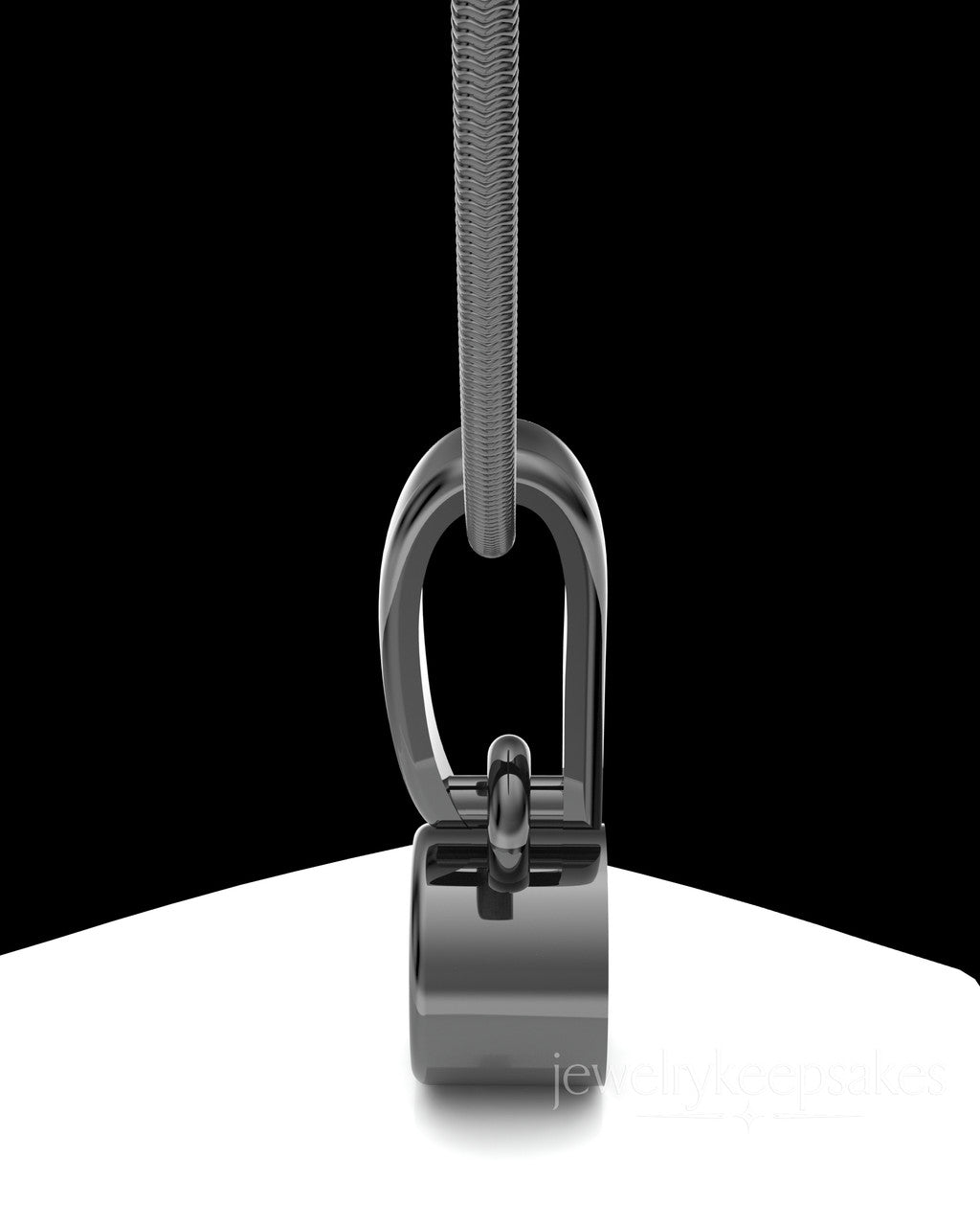 Black Plated Small Round Permanently Sealed Waterproof Cremation Pendant