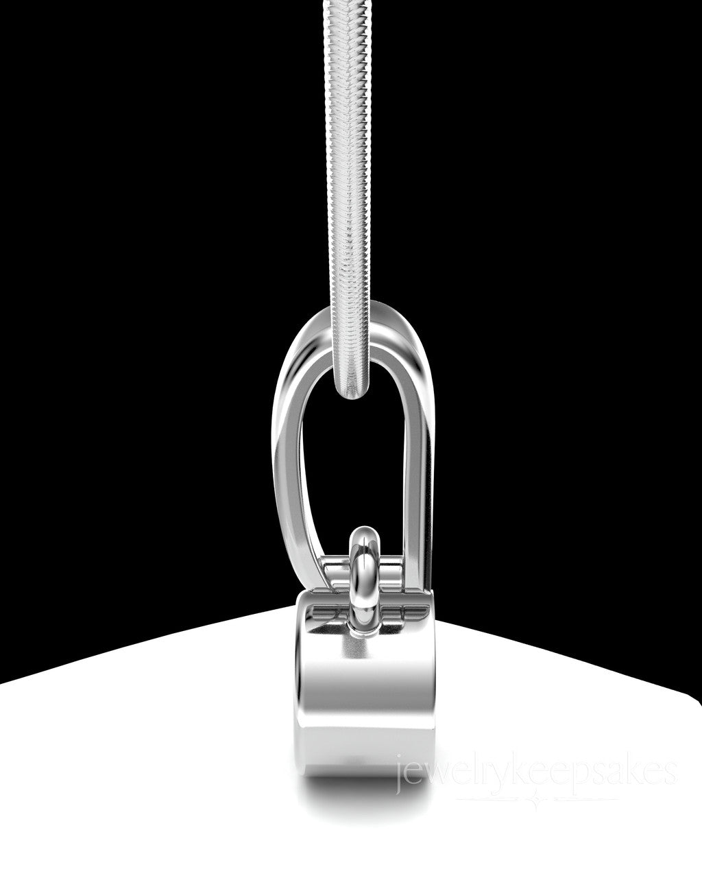Solid 14k White Gold Small Round Permanently Sealed Waterproof Cremation Pendant