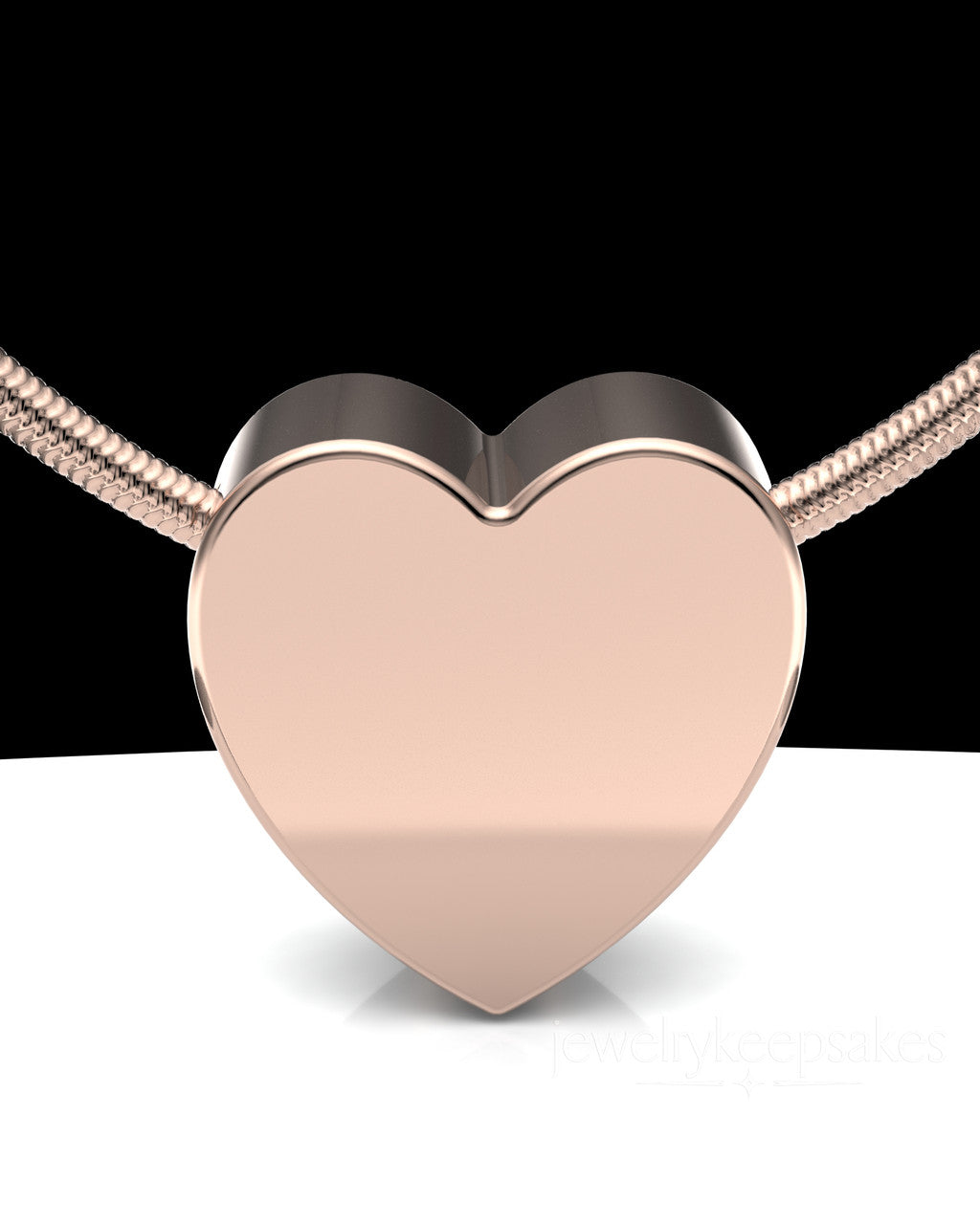 Rose Gold Plated Natural Heart Permanently Sealed Waterproof Keepsake Jewelry
