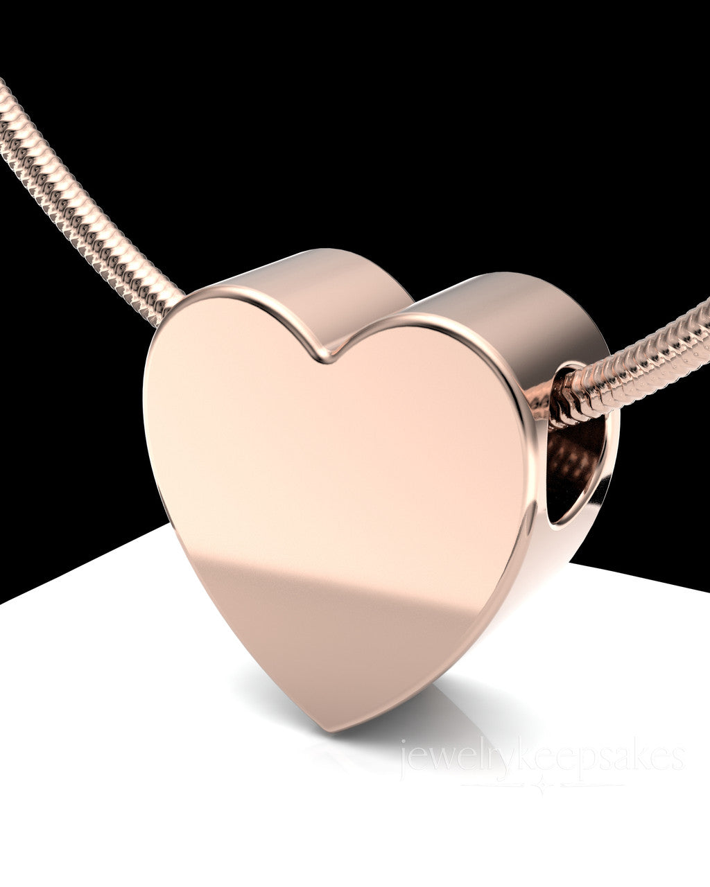 Rose Gold Plated Natural Heart Permanently Sealed Waterproof Keepsake Jewelry