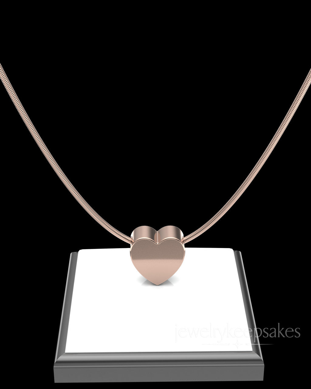 Rose Gold Plated Natural Heart Permanently Sealed Waterproof Keepsake Jewelry