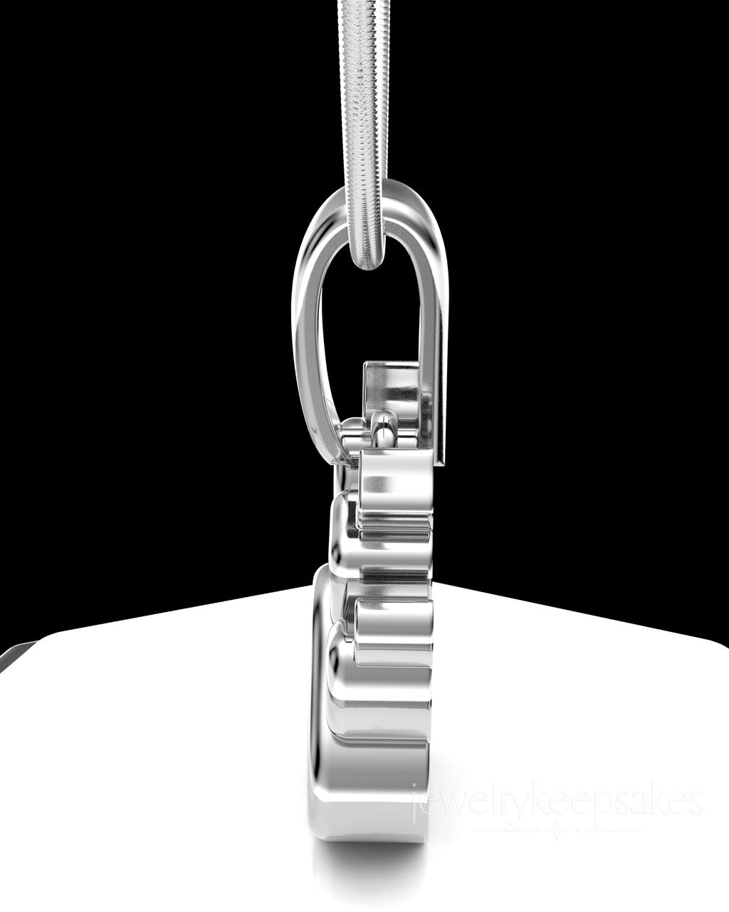 Solid 14k White Gold Paw Permanently Sealed Waterproof Cremation Pendant