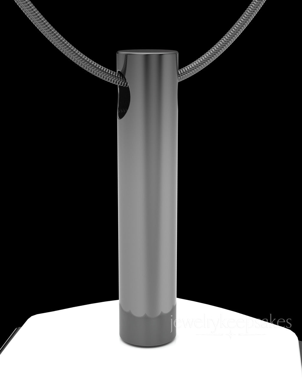 Black Plated Long Cylinder Permanently Sealed Waterproof Cremation Pendant