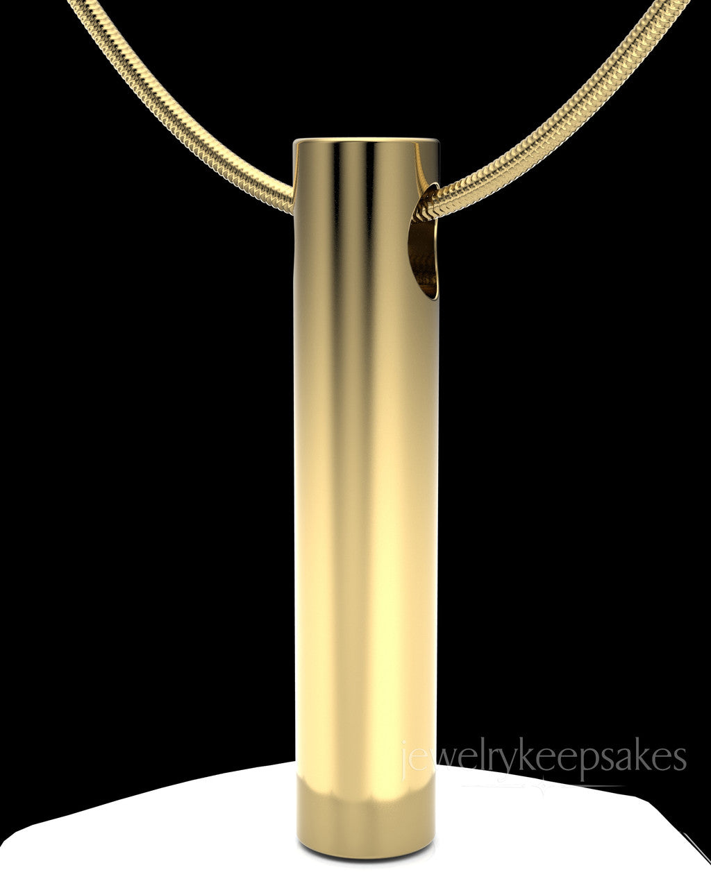 Gold Plated Long Cylinder Permanently Sealed Waterproof Cremation Pendant