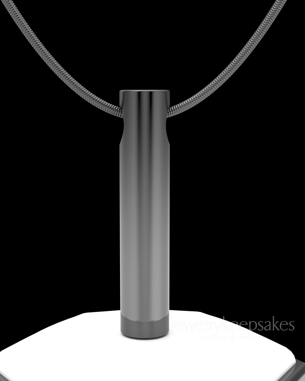 Black Plated Long Cylinder Permanently Sealed Waterproof Cremation Pendant