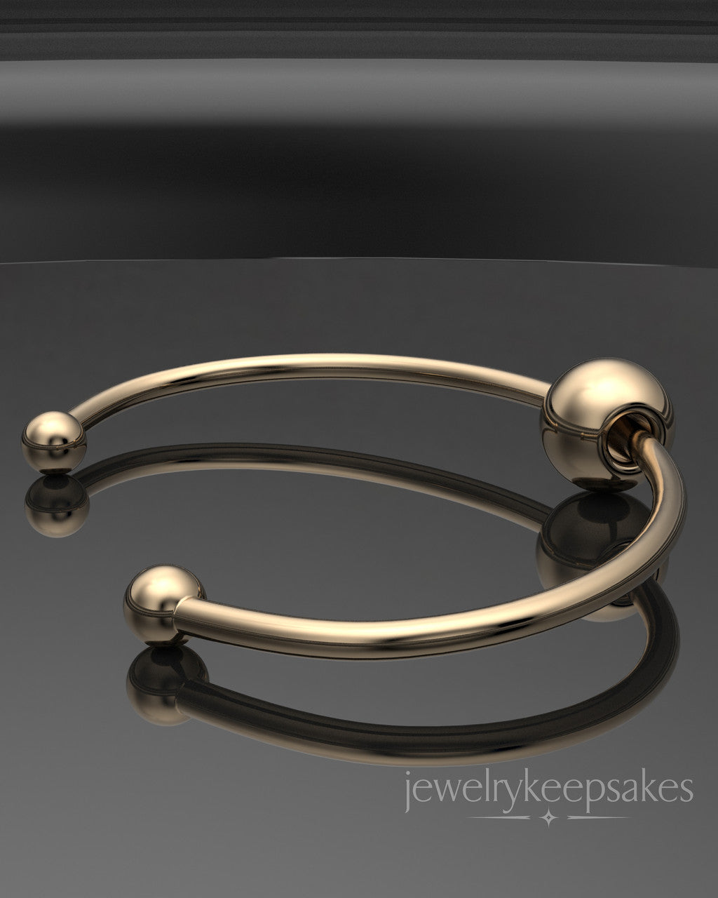 Solid 14k Gold Sliding Cape Permanently Sealed Waterproof Cremation Bracelet