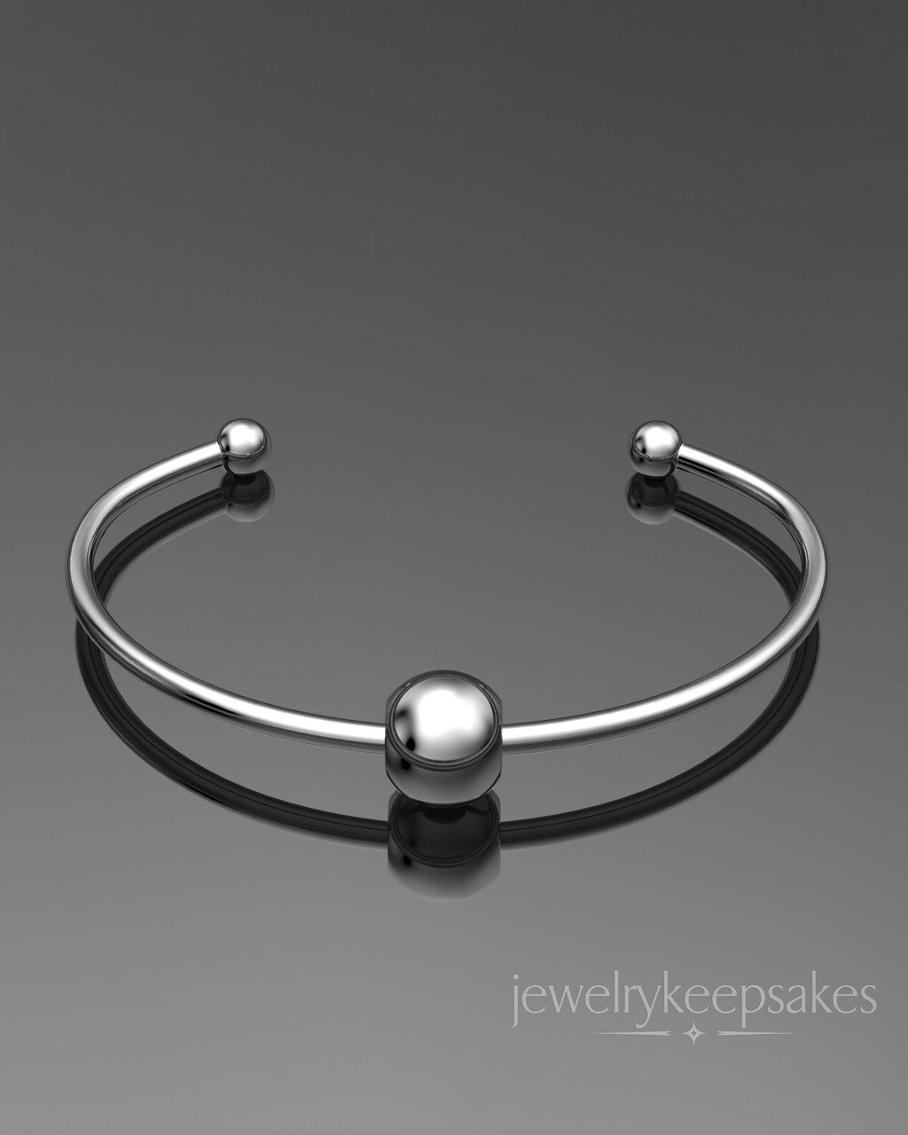 Solid 14k White Gold Sliding Cape Permanently Sealed Waterproof Cremation Bracelet