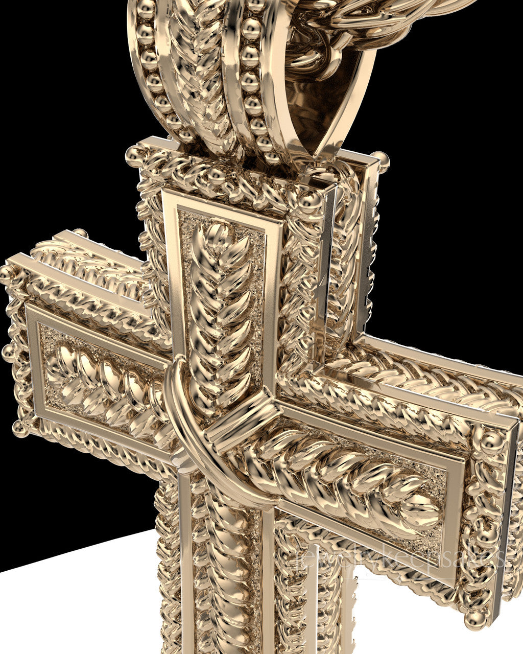 Solid 14k Gold Inset Cross Permanently Sealed Waterproof Cremation Pendant