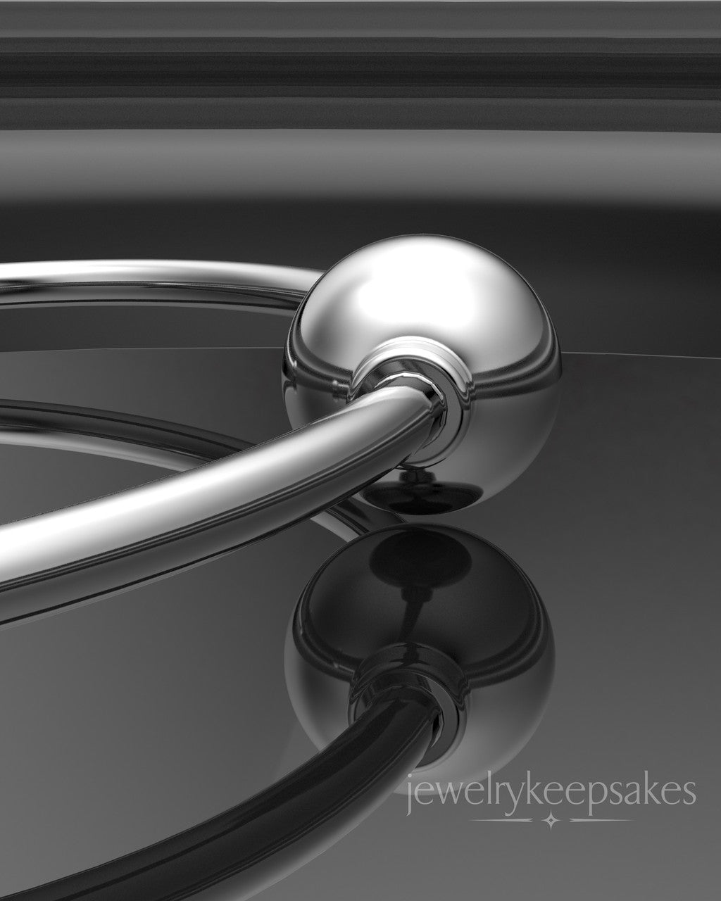 Solid 14K White Gold Permanently Sealed Waterproof Fixed Cape Bracelet
