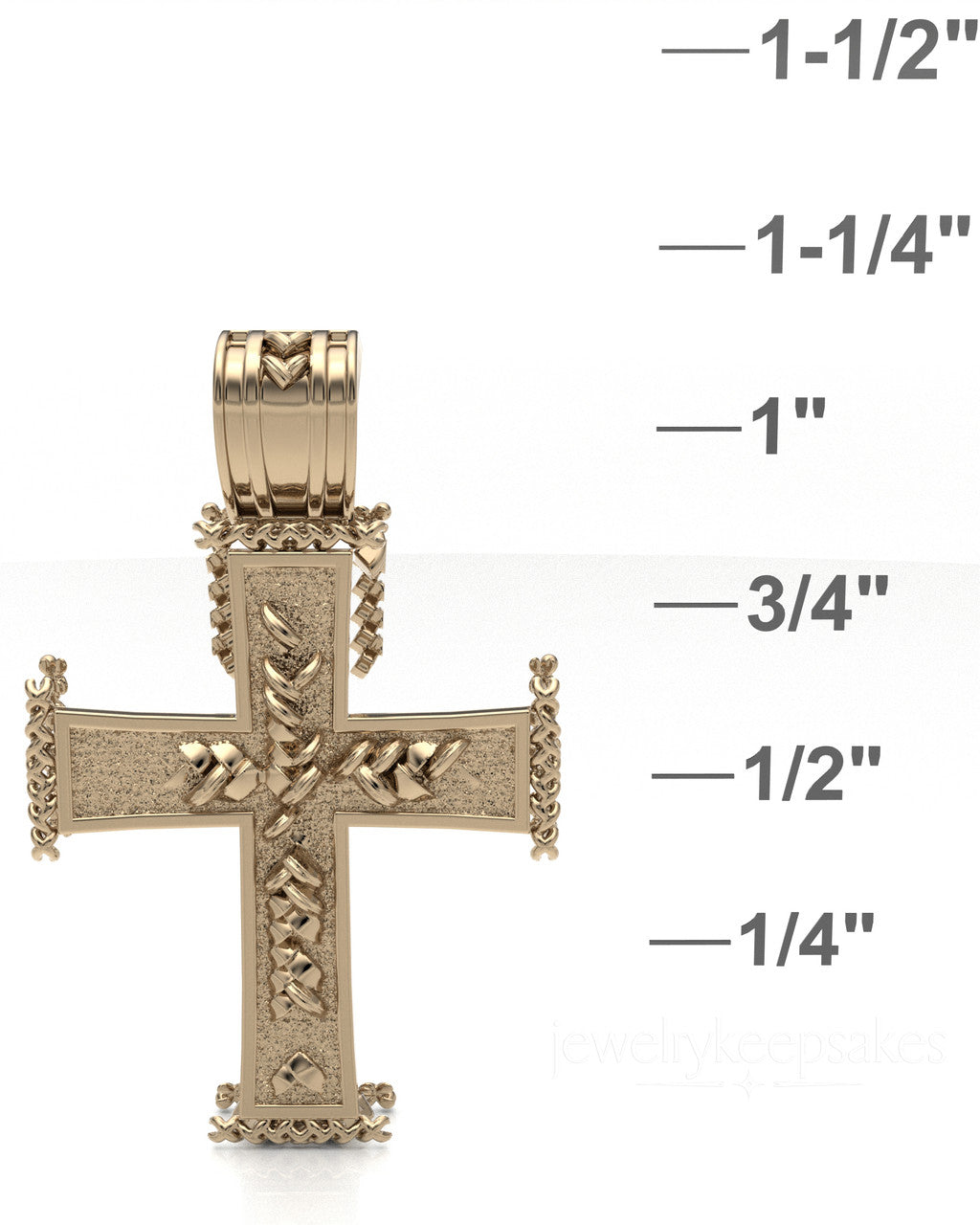 Solid 14k Gold Inset Cross Permanently Sealed Waterproof Cremation Pendant