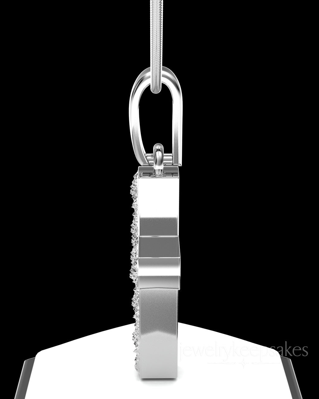 Solid 14k White Gold Textured Cross Permanently Sealed Waterproof Cremation Pendant