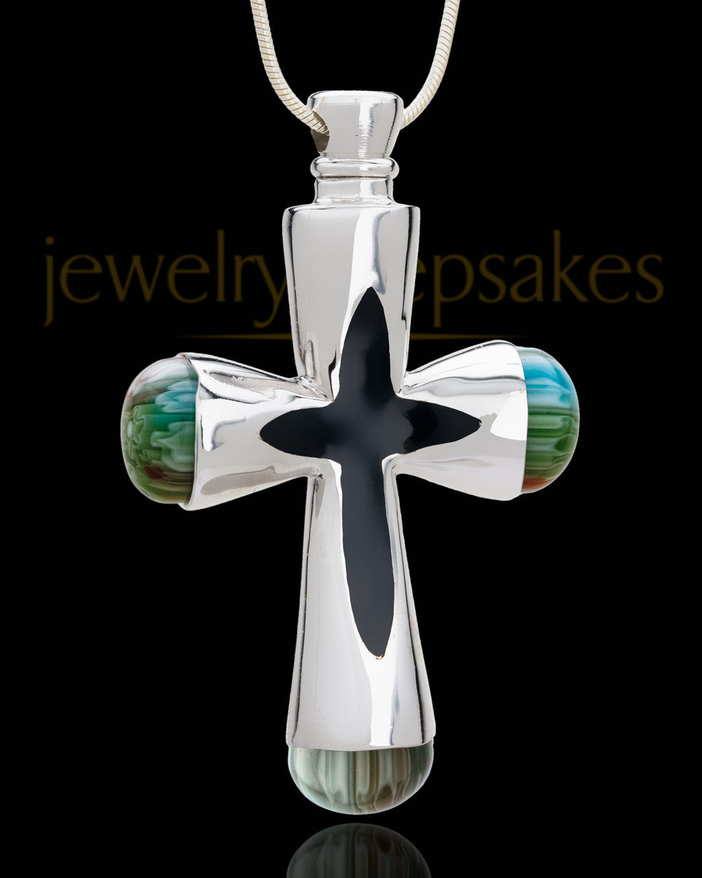 Stainless Steel Adorn Cross Cremation Urn Pendant