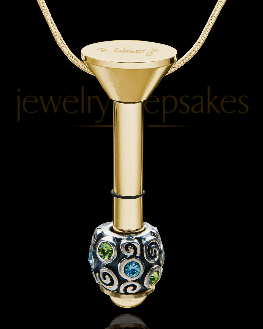 Gold Plated Stainless Millenium Cremation Pendant with Trusting Charm