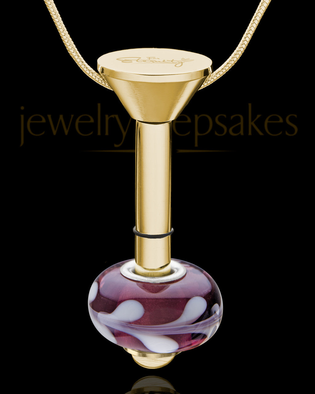 Gold Plated Stainless Millenium Cremation Pendant with Charmed Charm